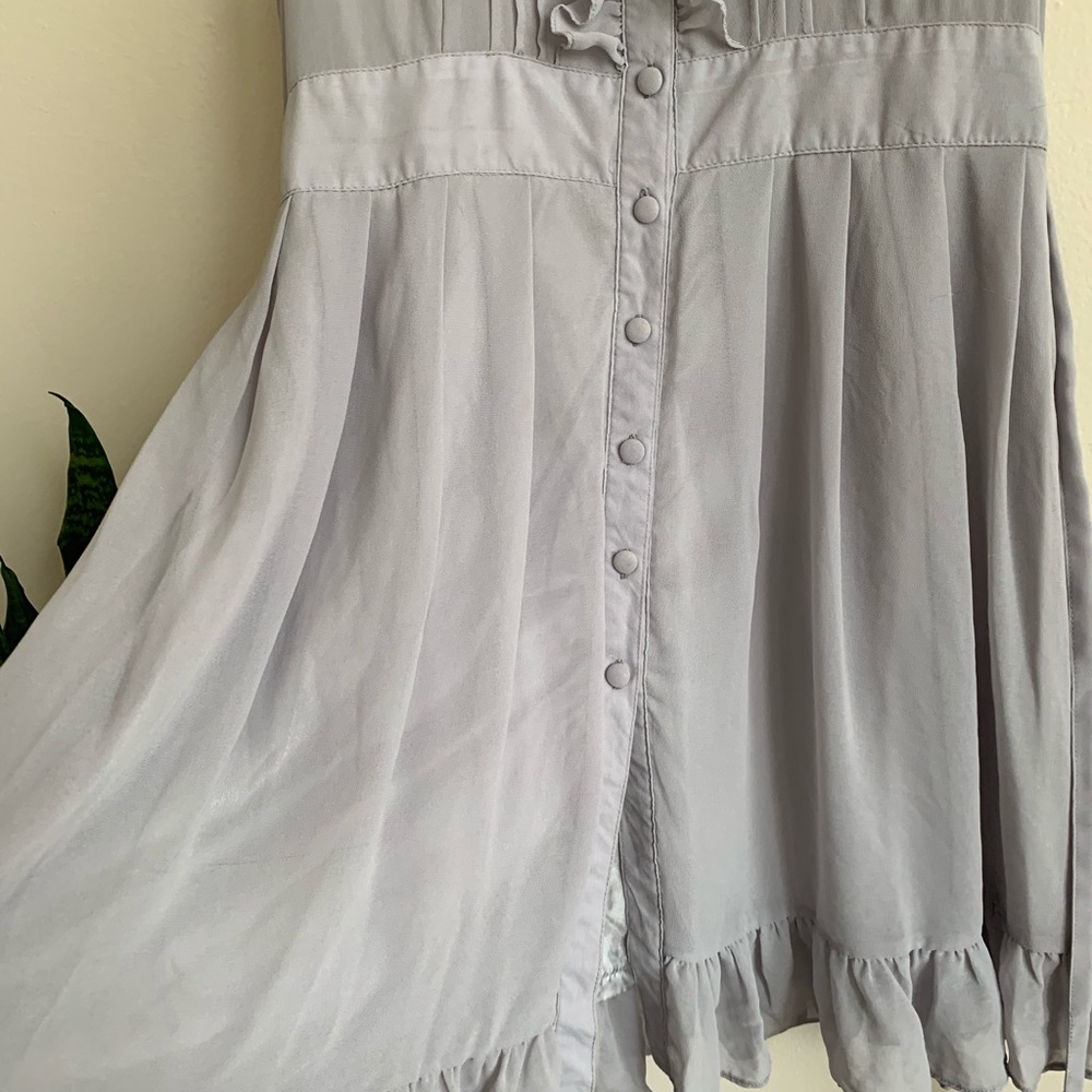 Moon Collection Gray Ruffle Sleeveless Dress - Picture 9 of 13